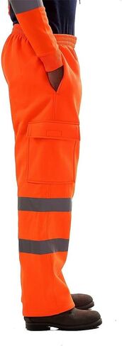 سراويل البضائع الرجالية المصنوعة من الصوف Hi Viz Viz سراويل العمل ذات الرؤية المحسنة للركض بشريط عاكس للسلامة مع جيوب in Kuwait