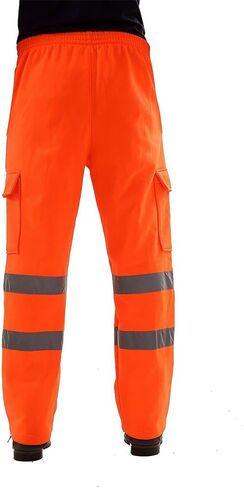سراويل البضائع الرجالية المصنوعة من الصوف Hi Viz Viz سراويل العمل ذات الرؤية المحسنة للركض بشريط عاكس للسلامة مع جيوب in Kuwait
