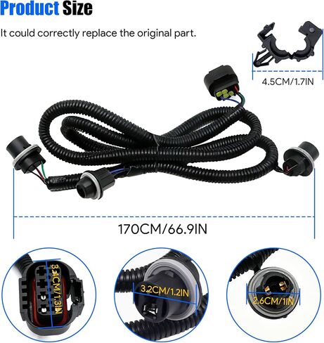 Driver Side Tail Lamp Wiring Harness Compatible with Chevrolet Silverado GMC Sierra 1500 2500 HD 3500 HD 2014 2015 Tail Light Socket Wire Harness Replace# 23141278 23431875 23141274 in Saudi Arabia