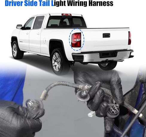 Driver Side Tail Lamp Wiring Harness Compatible with Chevrolet Silverado GMC Sierra 1500 2500 HD 3500 HD 2014 2015 Tail Light Socket Wire Harness Replace# 23141278 23431875 23141274 in Saudi Arabia