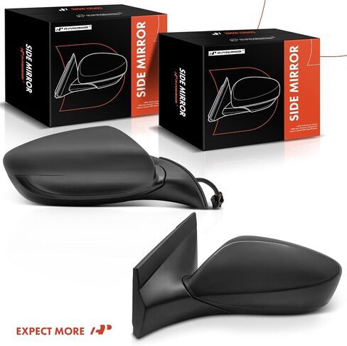 زوج A-Premium (2) مرآة باب كهربائية جانبية للسائق والراكب - متوافقة مع Kia Forte/Forte 5 2014 2015 2016 - مرآة رؤية خلفية خارجية قابلة للطي يدويًا ساخنة - استبدال # 87610A7200 in Saudi Arabia