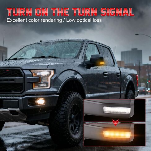 مرآة جانبية للركاب والسائق متوافقة مع 2015-2018 Ford F150 مع زجاج النقطة العمياء، الطاقة، قابلة للطي يدويًا، استبدل FO1320523 FO1321523 (السائق + الراكب) in Kuwait