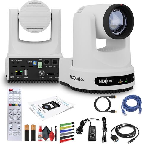 PTZOptics Move 4K SDI/HDMI/USB/IP PTZ Camera with 30x Optical Zoom (White) (PT30X-4K-WH-G3) + Lens Cleaning Kit + HDMI Cable + Ethernet Cable + Color Wire Ties in Saudi Arabia