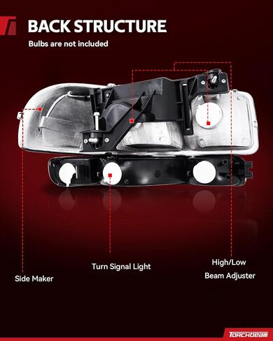 Torchbeam Headlight Assembly, Replacement for Terrain 2016-2017, Bumper Headlamp Black Housing Amber Reflector in Saudi Arabia