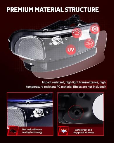 Torchbeam Headlight Assembly, Replacement for Terrain 2016-2017, Bumper Headlamp Black Housing Amber Reflector in Saudi Arabia