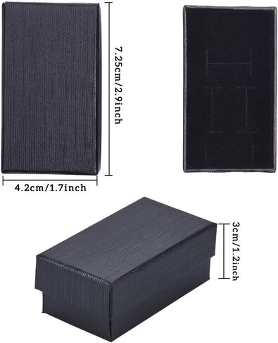 BENECREAT 24 Pack 2.8x1.5x1.2" Black Kraft Cardboard Jewelry Boxes Cowhide Pattern Kraft Necklace Bracelet Jewelry Box for Jewelry Set Display and Storage in Saudi Arabia