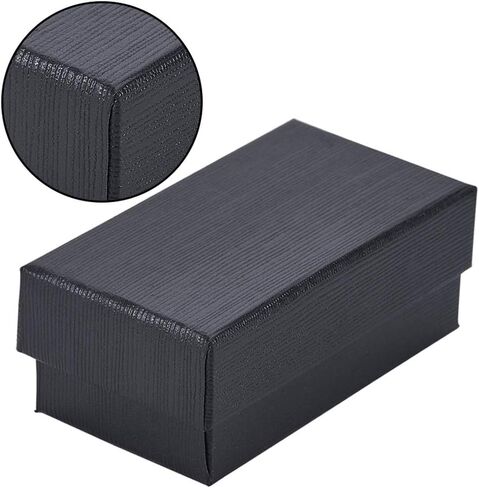 BENECREAT 24 Pack 2.8x1.5x1.2" Black Kraft Cardboard Jewelry Boxes Cowhide Pattern Kraft Necklace Bracelet Jewelry Box for Jewelry Set Display and Storage in Saudi Arabia