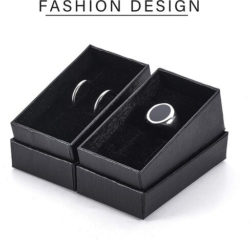 BENECREAT 24 Pack 2.8x1.5x1.2" Black Kraft Cardboard Jewelry Boxes Cowhide Pattern Kraft Necklace Bracelet Jewelry Box for Jewelry Set Display and Storage in Saudi Arabia