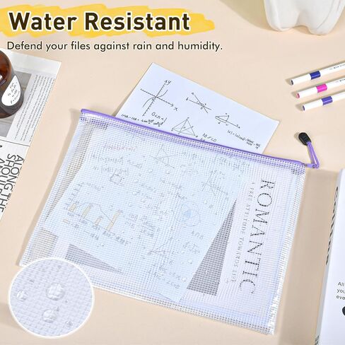 26pcs Mesh Zipper Pouch Bags, 8 Sizes Plastic zippered Storage Bags for Organizing, Clear Pouches with Zipper, Waterproof Mesh Pouch for Office School Supplies, Home Organize, Travel Storage in Kuwait