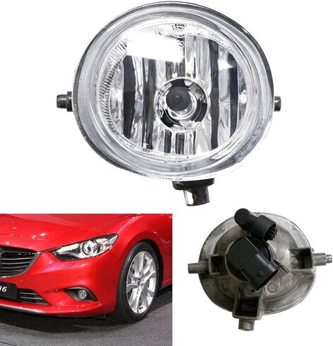 iJDMTOY One Piece Left Hand ONLY Clear Lens Halogen Fog Lamp Compatible With Mazda 2 3 6 CX-5 CX-7 MX-5 etc, Driver Side Assembly w/ (1) 55W H11 Halogen Bulb in Saudi Arabia