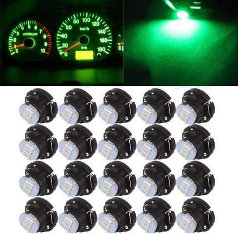 cciyu 20 Pack T5/T4.7 Neo Wedge 3 LED Green Instrument Dash A/C Light Bulbs in Saudi Arabia