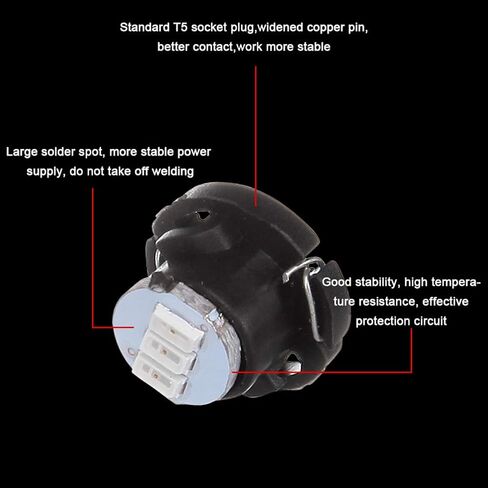 cciyu 20 Pack T5/T4.7 Neo Wedge 3 LED Green Instrument Dash A/C Light Bulbs in Saudi Arabia