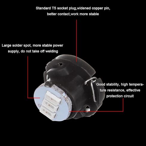 cciyu 20 Pack T5/T4.7 Neo Wedge 3 LED Green Instrument Dash A/C Light Bulbs in Saudi Arabia