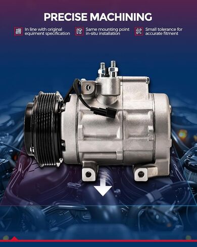 KAX Air Conditioner AC Compressor with Clutch, 78377 replacement for Chevrolet, GMC Models, Silverado, Suburban, Sierra, Avalanche, Express, Tahoe, Yukon, Escalade in Saudi Arabia