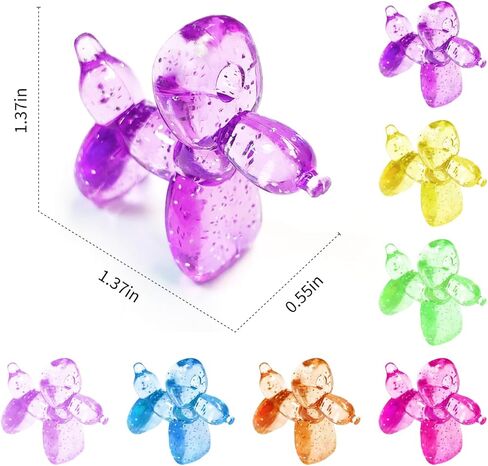 70 Pcs Mini Resin Balloon Dog Figurine to Hide Small Acrylic Bulk Balloon Animal Toys Crafts 8 Color Mixed with Holes for Party Favors Statue Decor Charm Keychain in Kuwait