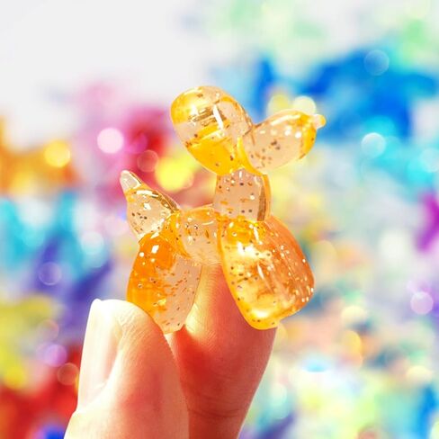 70 Pcs Mini Resin Balloon Dog Figurine to Hide Small Acrylic Bulk Balloon Animal Toys Crafts 8 Color Mixed with Holes for Party Favors Statue Decor Charm Keychain in Kuwait