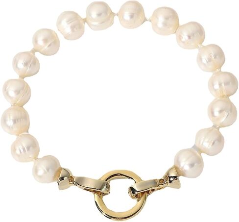 14K Gold Pearl Chain Bracelet, Freshwater Pearl Bracelet, Women's Day, Birthday Gift for Mother, Wife, Girlfriend in Kuwait