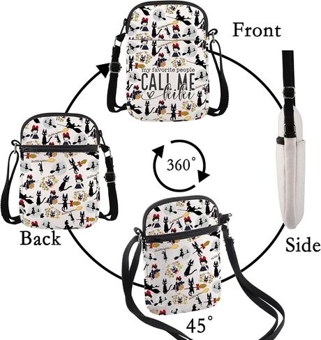 MBMSO Kiki and Jiji Crossbody Bag Animated Movie Theme Gifts for Manga Fans Kiki Delivery Inspired Crossbody Purse for Baker in Saudi Arabia