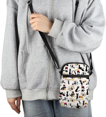 MBMSO Kiki and Jiji Crossbody Bag Animated Movie Theme Gifts for Manga Fans Kiki Delivery Inspired Crossbody Purse for Baker in Saudi Arabia