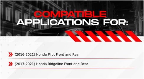 R1 Concepts Front and Rear Brake Kit For 2016-2021 Honda Pilot, 2017-2021 Honda Ridgeline| Drilled Slotted Brake Rotors| Ceramic Brake Pads and Rotors Kit| Hardware included in Saudi Arabia