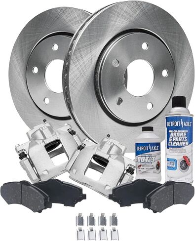 Detroit Axle - Front Brake Kit for 08-12 Chrysler Town & Country Dodge Grand Caravan 09-12 VW Routan, Disc Brake Rotors Ceramic Brakes Pads Replacement Brake Calipers: 11.89" inch Rotor in Saudi Arabia