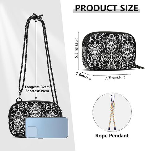 Goth Bat Women's Crossbody Handbags Phone Purse Wallet Bags for Men Women in Saudi Arabia