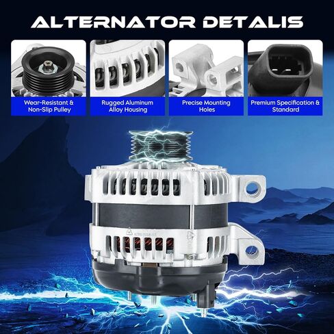 Alternator New Fit for Equinox V6 3.6L 08-09 13-16, for Malibu 08-12 V6 3.6L, for Terrain V6 3.6L 13-16, for Torrent 3.6L 08-09, for Saturn Vue & Aura 3.6L 08-09, for Suzuki XL-7 07-09 in Saudi Arabia