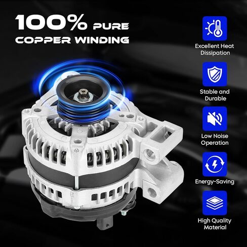 Alternator New Fit for Equinox V6 3.6L 08-09 13-16, for Malibu 08-12 V6 3.6L, for Terrain V6 3.6L 13-16, for Torrent 3.6L 08-09, for Saturn Vue & Aura 3.6L 08-09, for Suzuki XL-7 07-09 in Saudi Arabia