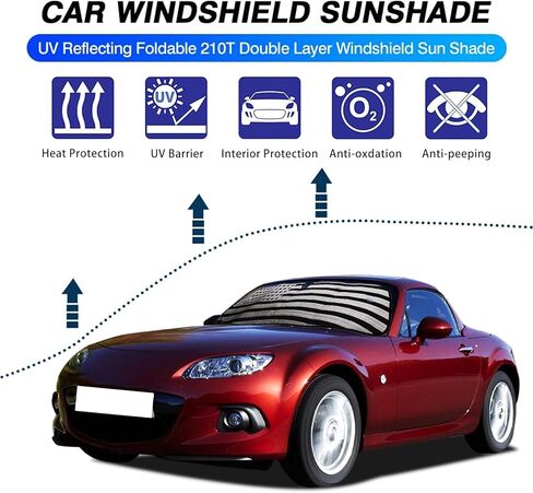 The Original Windshield Sun Shade for Mazda MX-5 NC RF Miata 2009 2010 2011 2012 2013 2014 2015 Car Windshield Reflective Sunshade Protector Sun Shade Accessories（Silver） in Kuwait