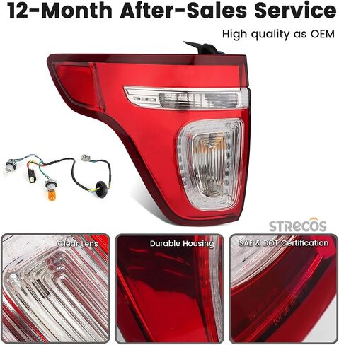 Led Tail Light Compatible with 2011 2012 2013 2014 2015 Ford Explorer XLT/Limited Taillight Rear Stop Brake Side Marker Signal Lamp Assembly Replace #BB5Z13405C (Left Driver Side) in Kuwait