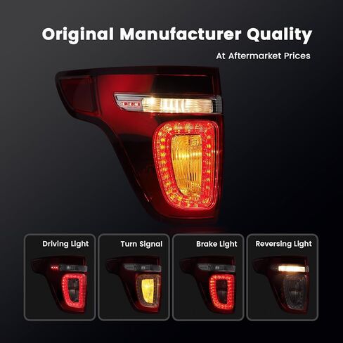 Led Tail Light Compatible with 2011 2012 2013 2014 2015 Ford Explorer XLT/Limited Taillight Rear Stop Brake Side Marker Signal Lamp Assembly Replace #BB5Z13405C (Left Driver Side) in Kuwait