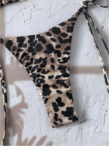 GORGLITTER Women's Cheetah Leopard Print Triangle Halter Bikini Sets High Waisted Thong Swimsuits Summer Bathing Suit in Saudi Arabia