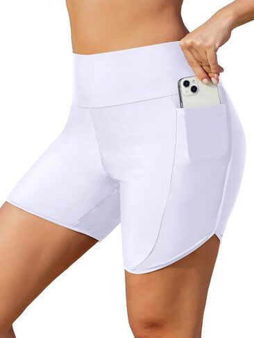 SHEKINI Women's 5" Swim Board Shorts Quick Dry High Waisted Beach Swimming Bottoms with Liner Pockets in Saudi Arabia