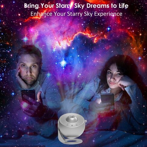 Star Projector, Elec3 Newly Planetarium Projector for Bedroom Ultra Clear Galaxy Night Light with 4K Replaceable 12 Galaxy Discs 360 Degree Rotation Real Sky Light Birthday Valentines Gift- White in Kuwait