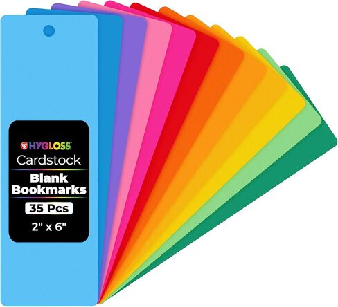 Hygloss Products Bright Bookmarks - Fun to Personalize - 12 Assorted Vibrant Colors - Cardstock Bookmarks - Value Pack - 500 Pack,Bright Colors,2 x 6 Inches,HYG42650 in Kuwait