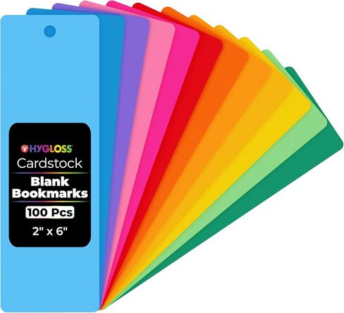 Hygloss Products Bright Bookmarks - Fun to Personalize - 12 Assorted Vibrant Colors - Cardstock Bookmarks - Value Pack - 500 Pack,Bright Colors,2 x 6 Inches,HYG42650 in Kuwait
