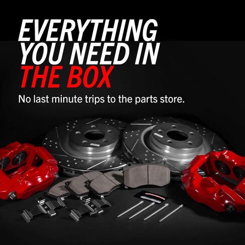 طقم مكابح رياضية Power Stop KC6268 Z23 Evolution Sport مع وسادات فرامل فرجار مطلية بالمسحوق، ودوارات محفورة ومشقوقة لسيارة Ford F-150 6 Lug 2012-2017 [محدد بالتطبيق] | 2012-2018 إف-150 رابتور in Saudi Arabia