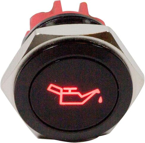Alpinetech PLB16MS 16mm 5/8 "12V LED مؤشر إشارة معدني الطيار داش ضوء (ضغط الزيت منخفض) in Kuwait