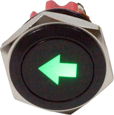 Alpinetech PLB16MS 16mm 5/8 "12V LED مؤشر إشارة معدني الطيار داش ضوء (ضغط الزيت منخفض) in Kuwait