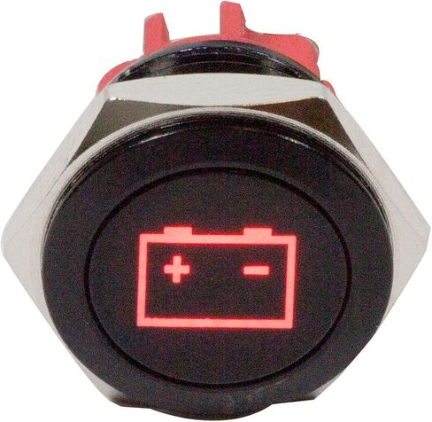 Alpinetech PLB16MS 16mm 5/8 "12V LED مؤشر إشارة معدني الطيار داش ضوء (ضغط الزيت منخفض) in Kuwait
