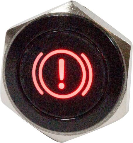 Alpinetech PLB16MS 16mm 5/8 "12V LED مؤشر إشارة معدني الطيار داش ضوء (ضغط الزيت منخفض) in Kuwait