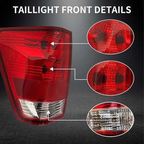 Tail Light Compatible with 2004-2015 Nissan Titan Rear Taillight Brake Lamp with Bulb Replacement 26550ZH225, NI2801161 (Right Passenger Side) in Saudi Arabia