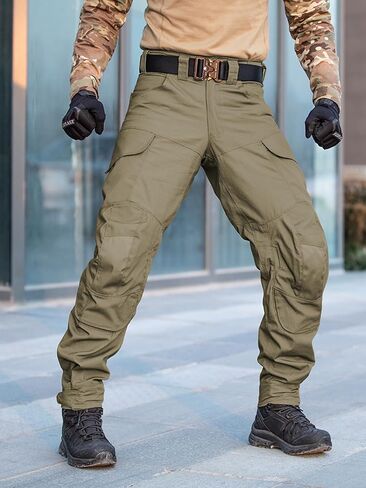 Men's Tactical Pants Water Resistant Ripstop Cargo Pants for Men Multi Pockets Hiking Work Pants with Knee Pads in Saudi Arabia
