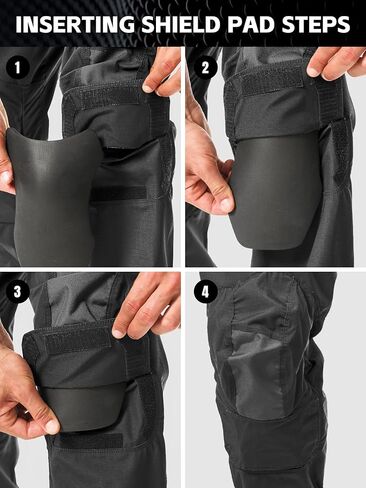 Men's Tactical Pants Water Resistant Ripstop Cargo Pants for Men Multi Pockets Hiking Work Pants with Knee Pads in Kuwait
