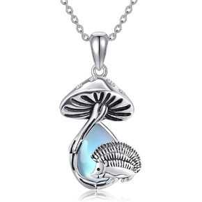 Mushroom Butterfly Necklace 925 Sterling Silver Moonstone Mushroom Butterfly Jewelry for Women in Kuwait