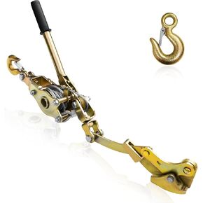 Come Along 2 Ton Cable Winch Puller Double Rope 6.56Ft Heavy Duty Hand Puller 2200LB with Wire Gripper Cable Ratchet Puller W/Double Metal Gear for Lifting Pulling in Kuwait