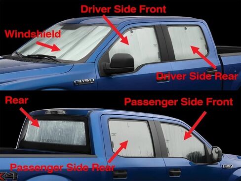 WeatherTech Sunshade Window Shade for Ford F-150 Raptor, Super Duty, F-150 - Full Vehicle Kit (TS0034K2) in Saudi Arabia
