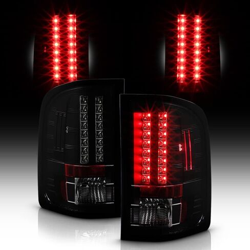 ACANII - For 2007-2013 Chevy Silverado 1500 2500HD 3500HD Black Smoked LED Tail Lights Lamps Pair Set Driver & Passenger in Saudi Arabia