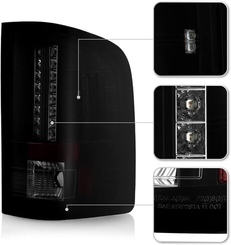 ACANII - For 2007-2013 Chevy Silverado 1500 2500HD 3500HD Black Smoked LED Tail Lights Lamps Pair Set Driver & Passenger in Saudi Arabia