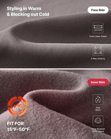 G4Free بنطلون رياضي نسائي مبطن بالصوف عالي الخصر بنطال ذو قصة أرجل واسعة مع جيوب بنطلون شتوي دافئ غير رسمي in Kuwait
